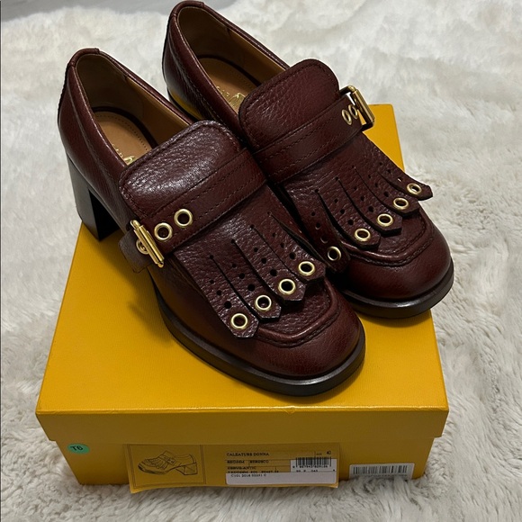 The Original Car Shoe Calzature Donna Cordovan Leather Heeled Loafer - Picture 2 of 12